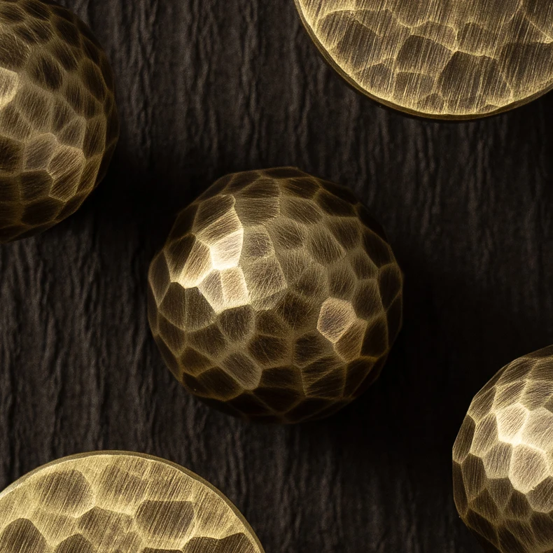 Hammered brass cabinet knob in antique brushed finish — product image 19