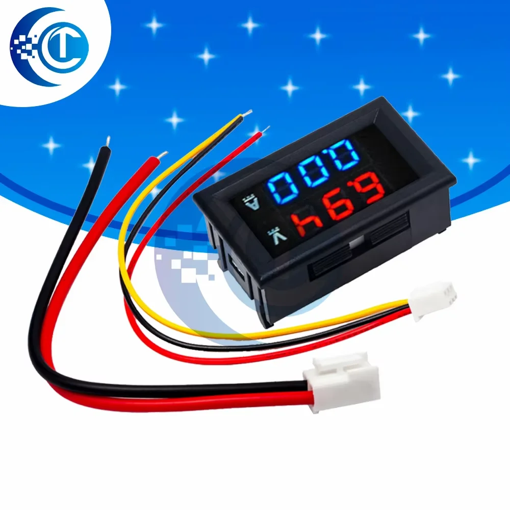 DC Digital Dual Display Meter (Panel-Mount) – 0-100V 10A, 0.28