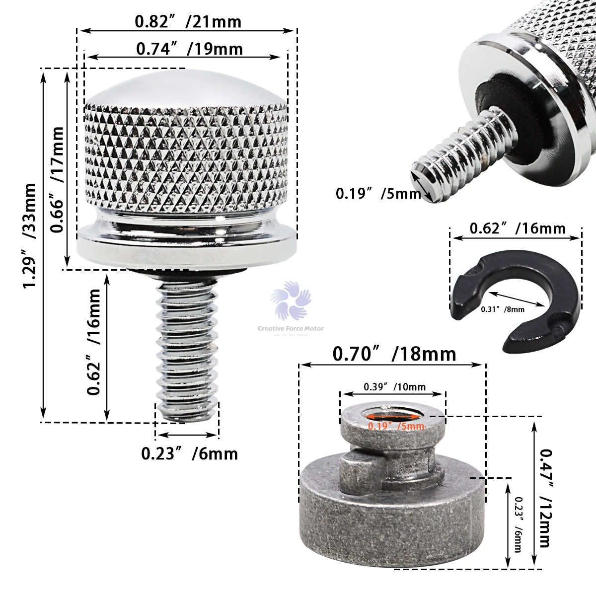 Рисунок 5 - Комплект быстросъемных болтов заднего крыла и сиденья