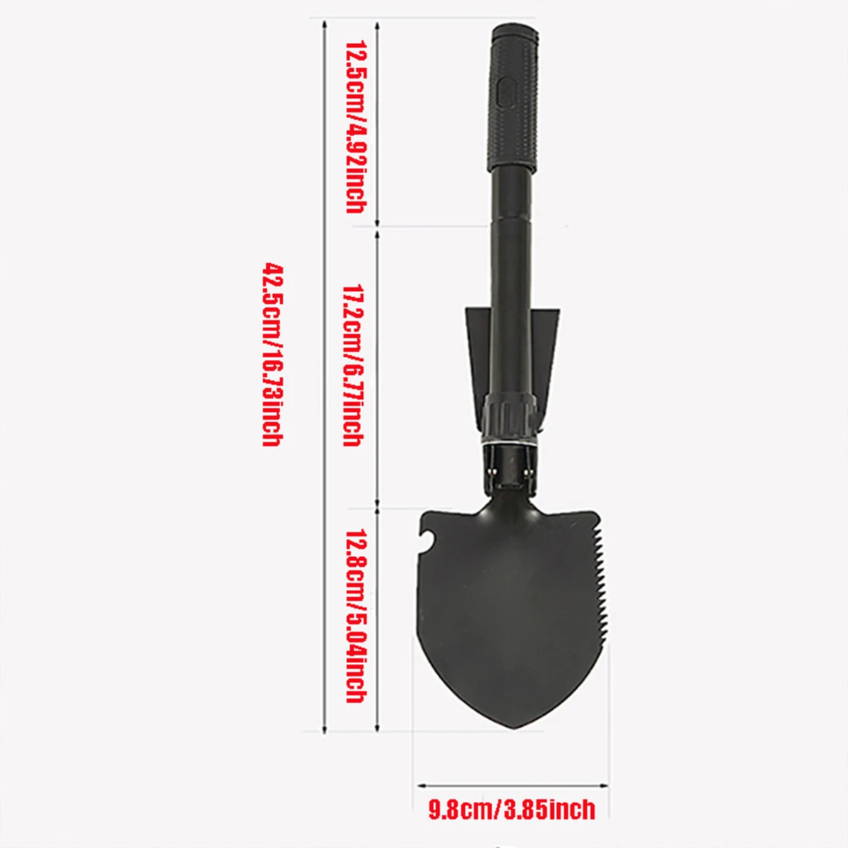 Stainless Steel Folding Shovel - Multi-Functional Camping & Gardening Tool with Durable Handle, No Magnesium Rod/Flint