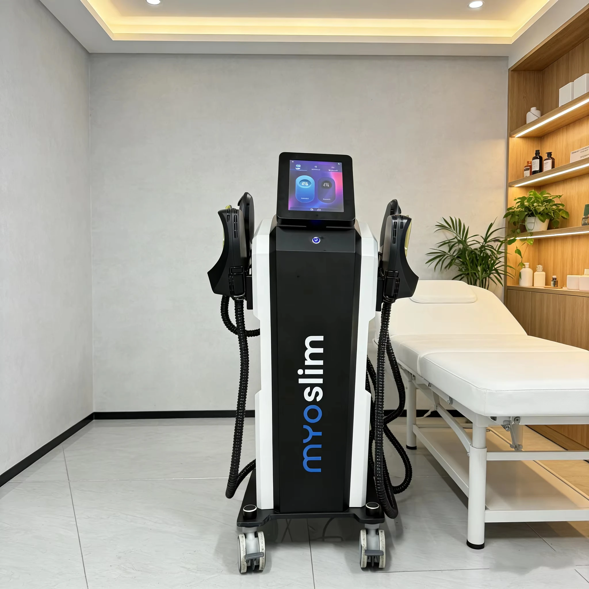 Myoslim 15 Tes 6500W NEO Slimming Nova Fat Burning Muscle EMS Body Electromagnetic Stimulation Pro Foldable Screen