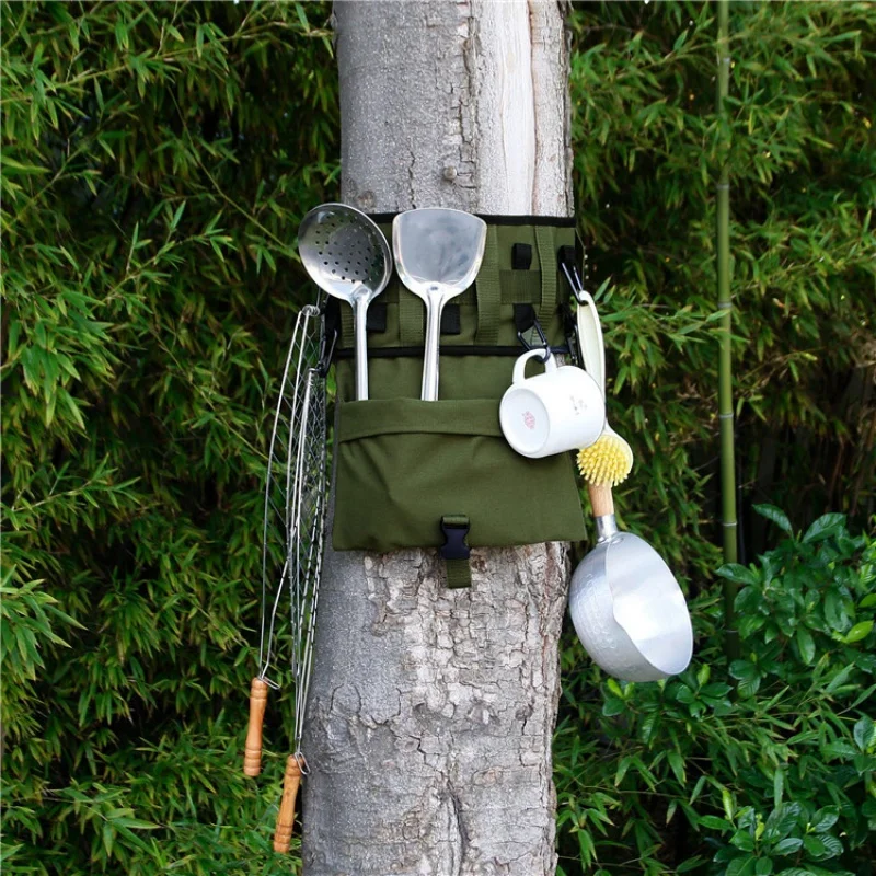 

Outdoor Camping Tying Tree Hanging Bag Multifunctional Canvas Travel Removable Cookware Tool Buggy Bagh