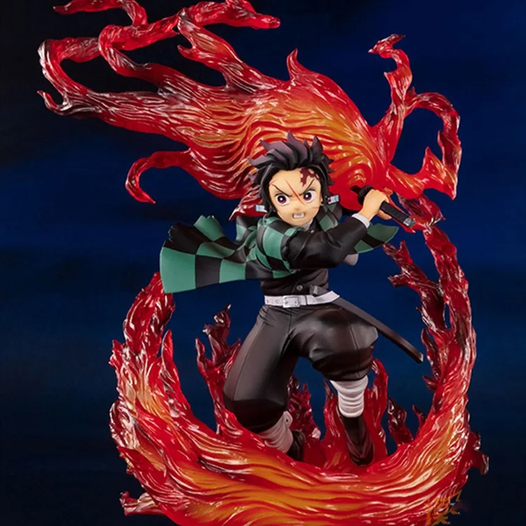 Anime Demon Slayer Figure Kimetsu No Yaiba Agatsuma Zenitsu Tanjiro Kamado Hinokami Kagura Model Gift Action Figure Figurine