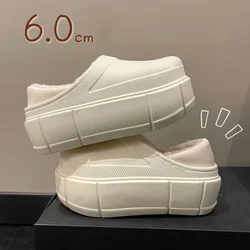 Fashion soft Women Slippers Warm Plush Waterproof Platform Solid Slides Footwear Bedroom Indoor Chunky Shoe Zapatillas De Mujer