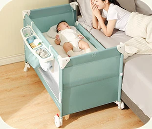 

Multi functional baby crib, foldable, movable guardrail, spliced baby crib, portable stroller bed