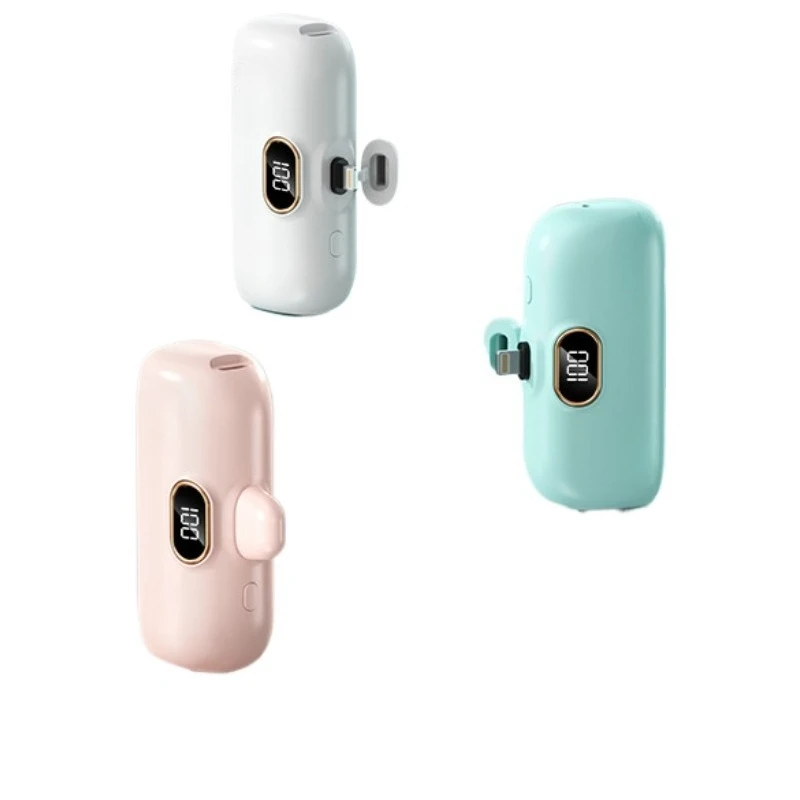 For iPhone 16 Xiaomi Mijia Mini Portable Power Bank Capsule Mobile Power Supply Emergency External Battery Fast Charger 2pcs