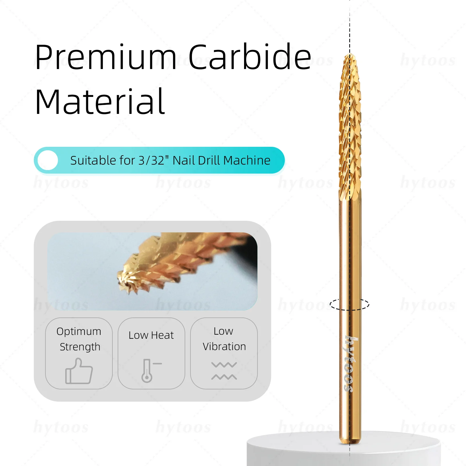 HYTOOS Under Nail Cleaner Carbide Nail Drill Bits Pro Shorten Tips Shape Tool Gel Polish Removal Electric Drills Accessories