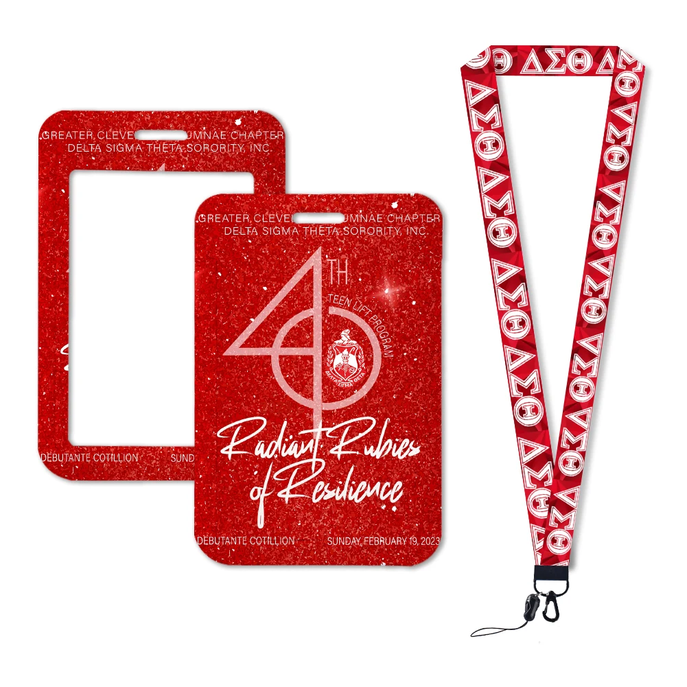 New Arrival Delta Sigma Theta Sorority Plastic Card Holders Keychain Work Card Bus Access Card Holder PVC Keychains for Sale