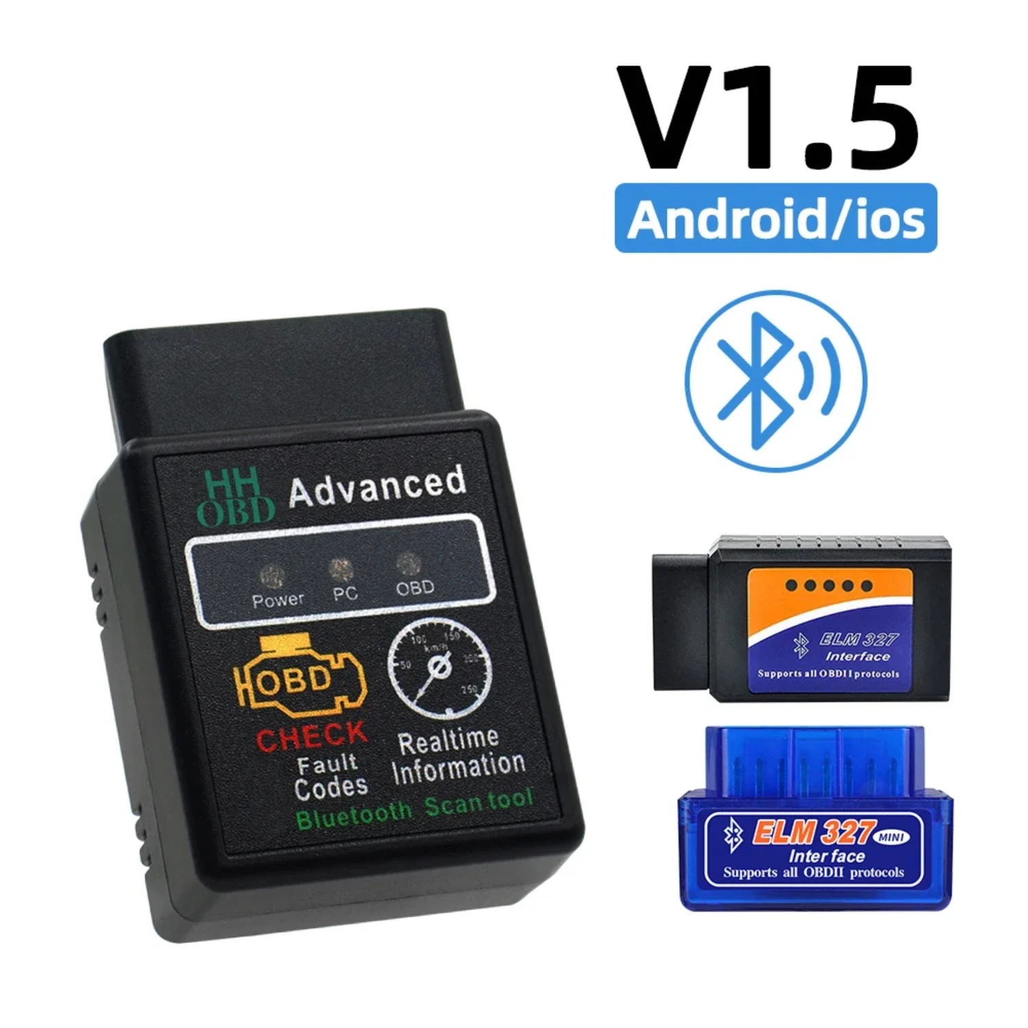 

2023 Newest OBD2 Car Scanner Mini Elm327 Diagnostic Adapter Tester Bluetooth V1.5 OBD car diagnostic tool Android IOS