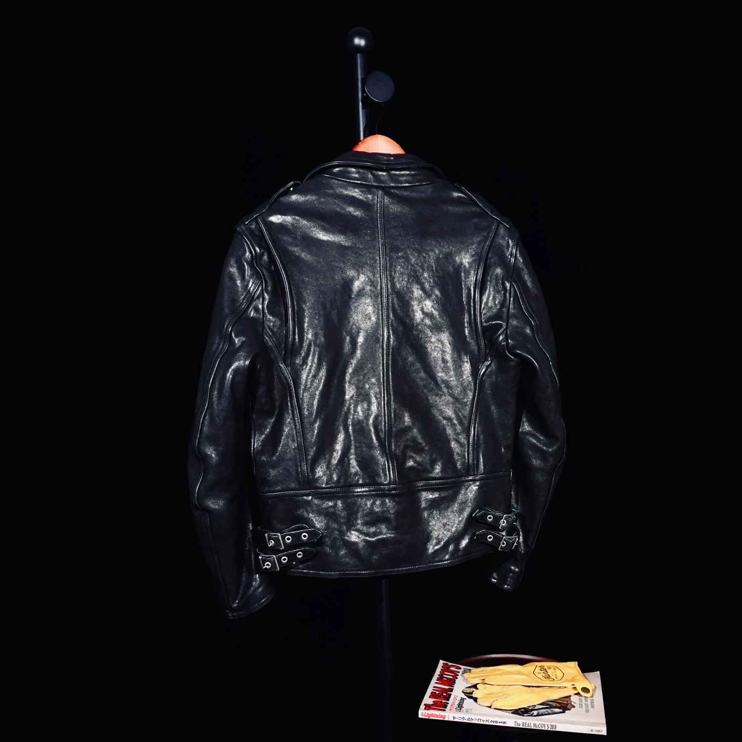 Tailor Brando Full-Grain Vegetable-Tanned Lambskin Leather Jacket Men's Classic Double Rider Genuine Leather Motorcycle Jacket