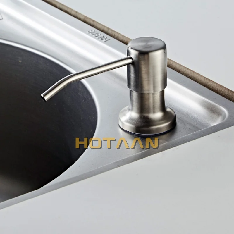 مجموعة مضخة توزيع الصابون DIY لحوض المطبخ ومجموعة الأنبوب (النيكل المصقول) مضخة توزيع صابون اليد للمطبخ تتصل بزجاجة الصابون #4