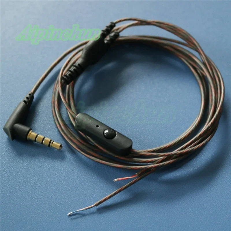 Aipinchun 3.5mm DIY Earphone kabel Audio dengan mikrofon Headphone perbaikan kawat pengganti 120cm panjang konektor a0185