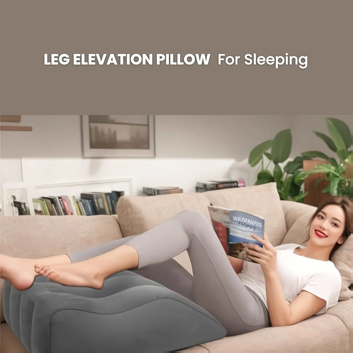 وسادة ساق محمولة قابلة للنفخ - شكل إسفين، وسادة ركبة للسفر والتخييم، وسادة قدم PVC للنوم، دعم الارتفاع