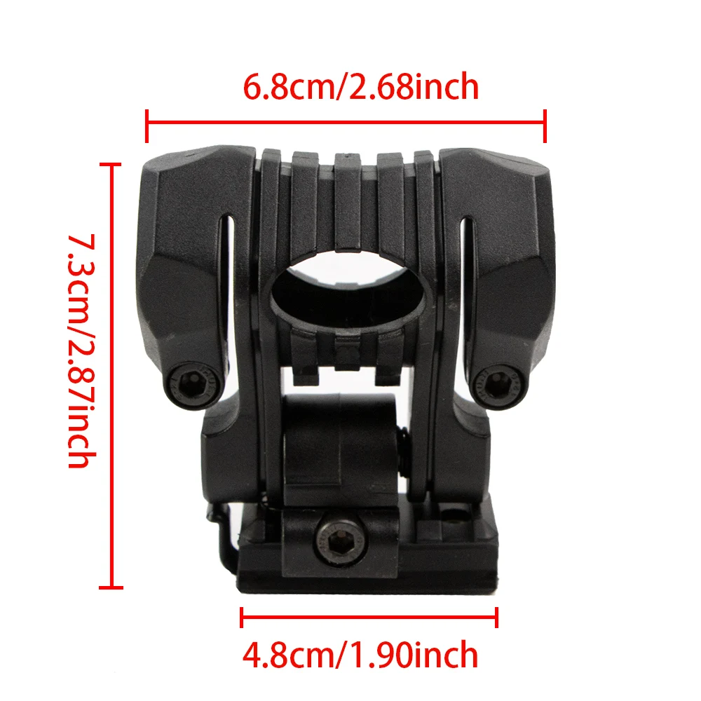 BOOIU 25mm Helmet Flashlight Holder Multi-Angle Plastic Light Clamp Mount Accessory for Fast Helmets