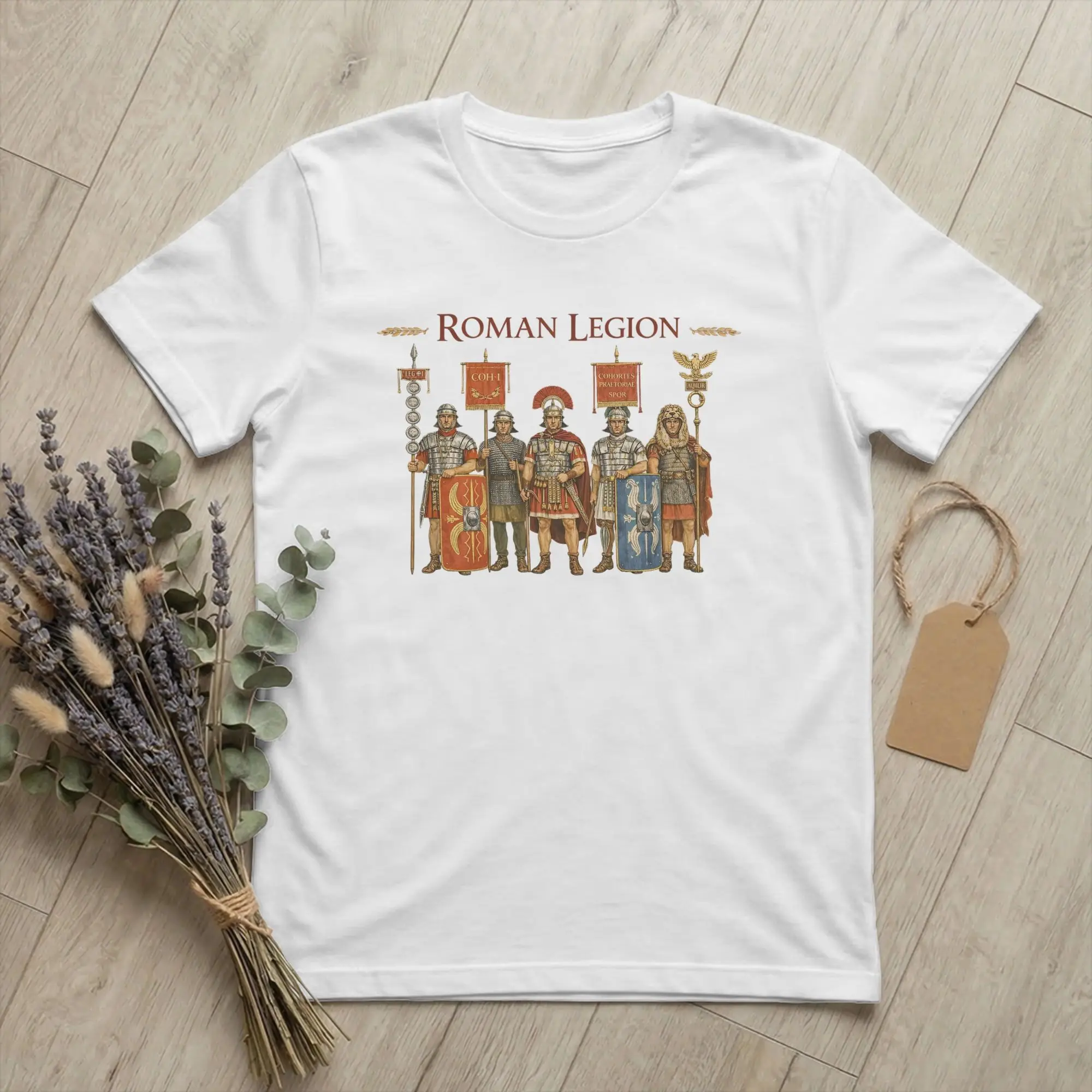 Men's Roman Legion Soldiers Ancient Warrior Art T Shirts Cotton Clothing Fun Short Sleeve Round Neck Tee Shirt Classic T-Shirt
