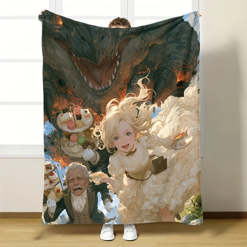 Oversized Anime Character Throw Blanket Plush Decor Giant Print 150x200cm Cozy Home Sofa Bed Cover for Fans