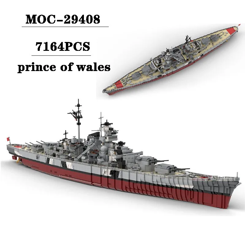 Building Block MOC-29408 Small Particle Battleship Splicing Model  Adult and Children's Education Birthday Christmas Toy DIYGift