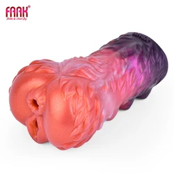 FAAK Silicone  Double Hole Male Stroker Fantasy Pocket Realistic Pussy Male Masturbators Penis Training Toys Sex Toys For Men