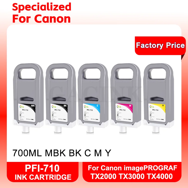 For Canon PFI-710 PFI 710 Compatible Ink Cartridge For Canon TX2000 TX3000 TX4000 700ML High Quality Pigment Ink 700ML