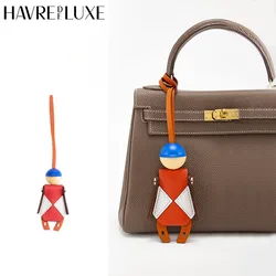 Pferderennen Jockey Bag Charm für Hermes Bag Echtes Leder Ritter Auto Schlüsselanhänger Ornament Frauen DIY Tasche Zubehör