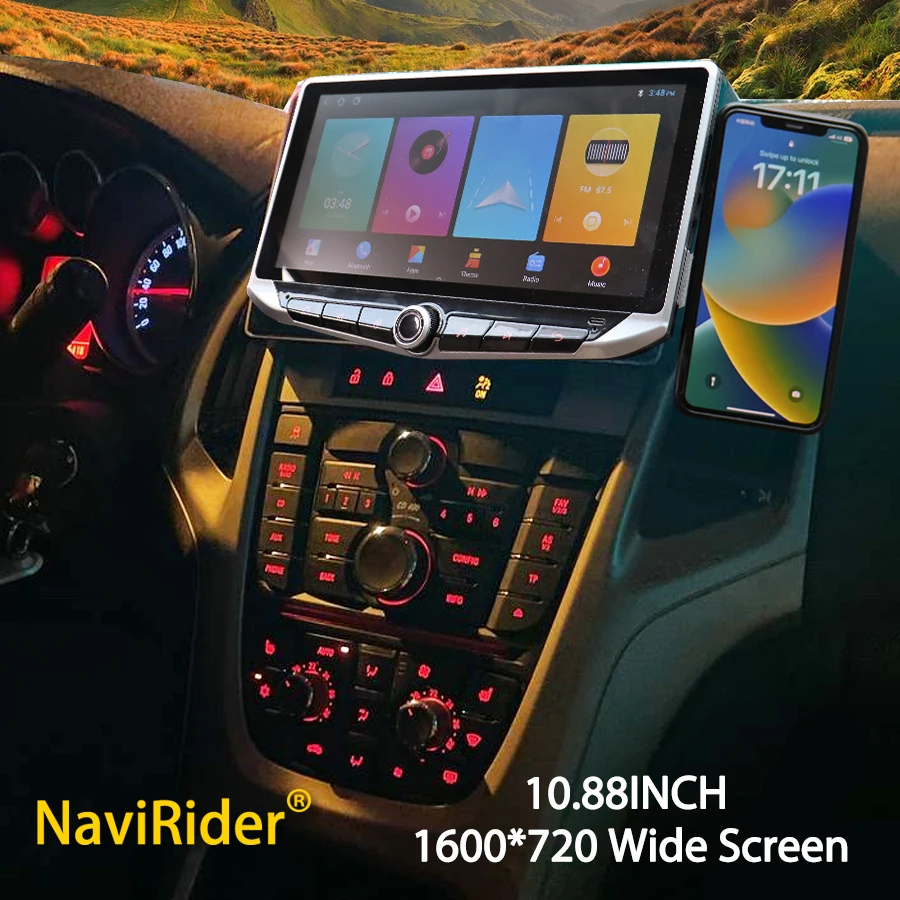 Pantalla Qled de 10,88 pulgadas, reproductor de vídeo Android, Carplay para Opel Astra J Buick Excelle, carga tipo C, GPS, unidad principal estéreo Multimedia