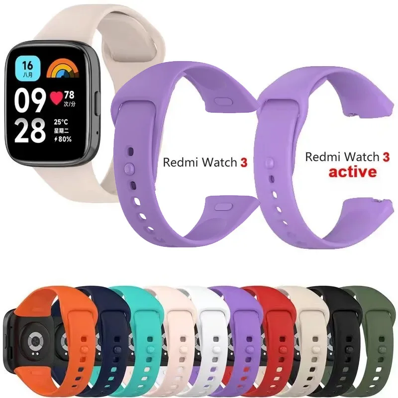

Ремешок для Xiaomi Redmi Watch 3 3 Active 3 Lite, силиконовый ремешок, сменный браслет, аксессуары для браслета, ремень Correa