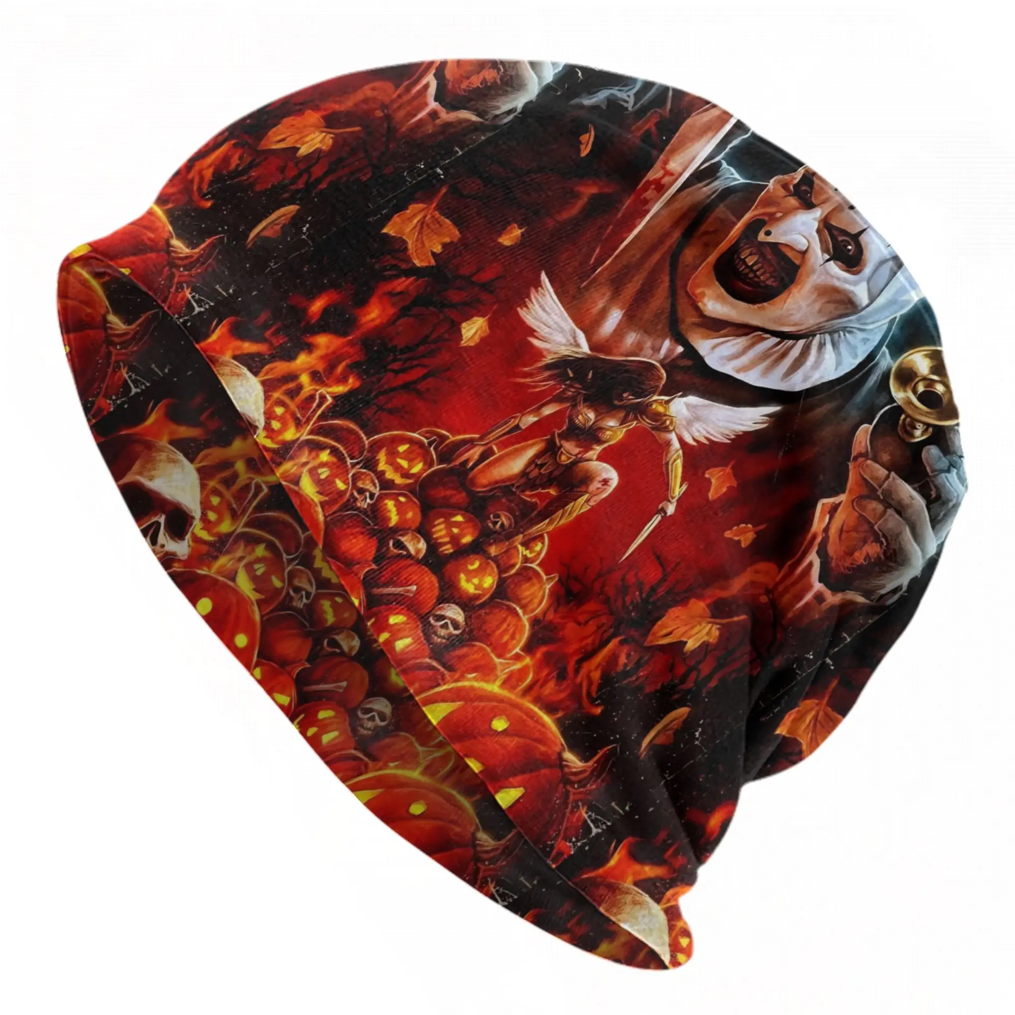 Terrifier Halloween Pumpkin Bonnet Hat Autumn Winter Street Skullies Beanies Hats Horror Movie for Men Women Warm Dual-use Cap