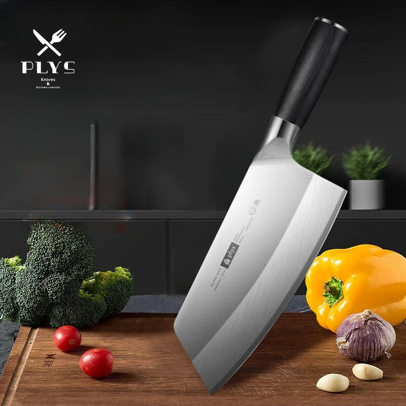 

PLYS 9CR18 Kitchen Knife Household Super Fast and Sharp Chef's Slicing Knife Ebony Handle Ladies' Kitchen Meat Cleaver