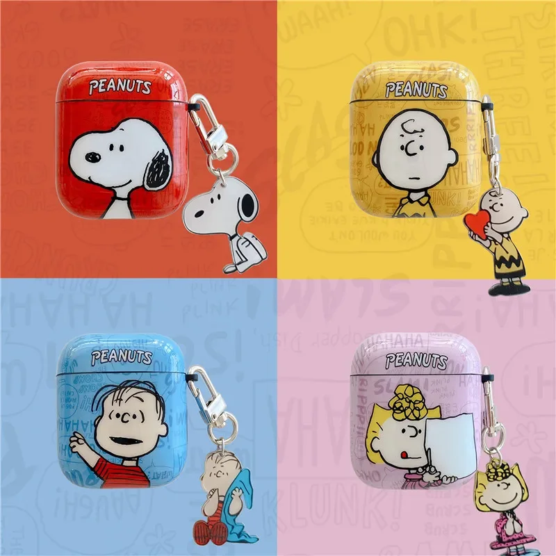 Snoopy Earphone Cases for Airpods 1/2 3 Pro Cute Airpods Case Headphones Case Protective Case for Apple Airpods Pro2 PVC Covers