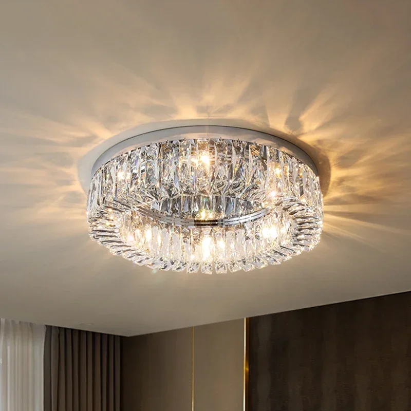 Modern Light Luxury Living Room Crystal Ceiling Lamp Bedroom Study Decoration Led Indoor Lighting For Home