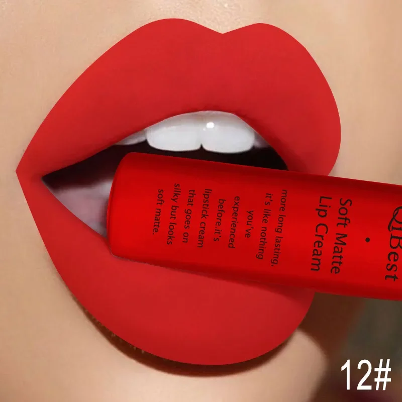 16 Colors Sexy Red Velvet Liquid Lipstick Matte Nude Brown Black Waterproof Long Lasting Non-Stick Cup Lip Gloss Makeup Cosmetic