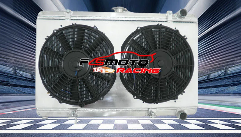 For Nissan Silvia S14 S15 SR20DET Aluminum Radiator+Shroud with fan