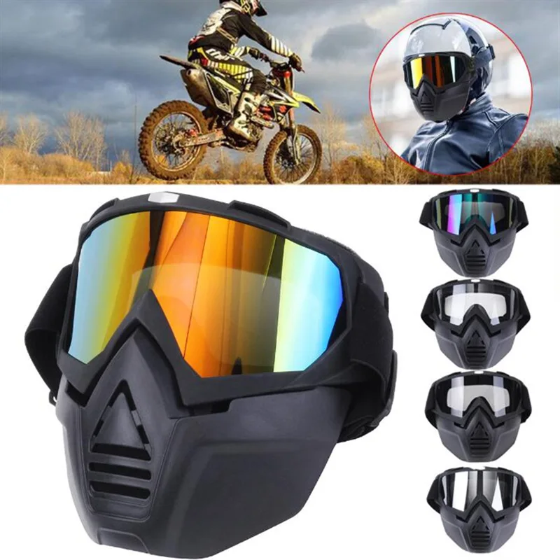 

Motorcycle Helmet Glasses Retro Locomotive Mask Multi-functional CE Approved Motocross Goggles Acessórios Para Moto Capacete