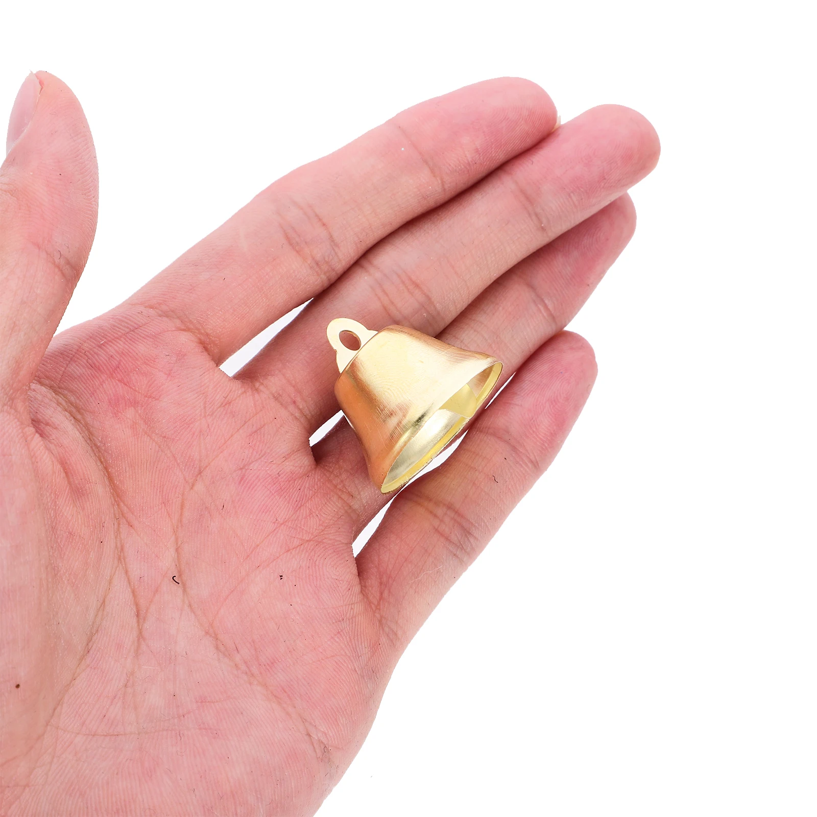 

100Pcs Pet Hanging Small Mini Jingle Bells Metal Bells Wedding Christmas Decoration Accessories Crafts 26mm Golden