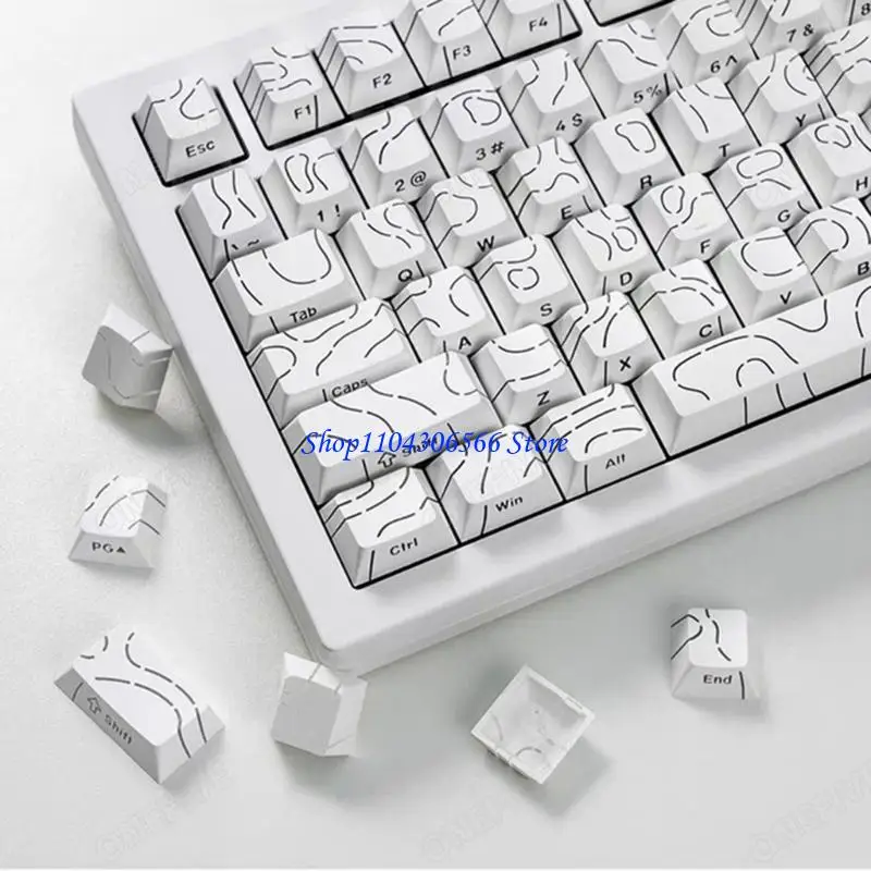 02DD Wear Resistant PBT Keycaps For Mechanical Keyboard Side Print Keycap Set