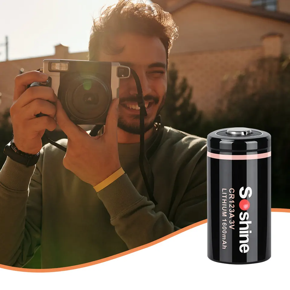 Soshine-充電式リチウムイオン電池,3 V, 1600mAh, 3ボルト,CR123a電池