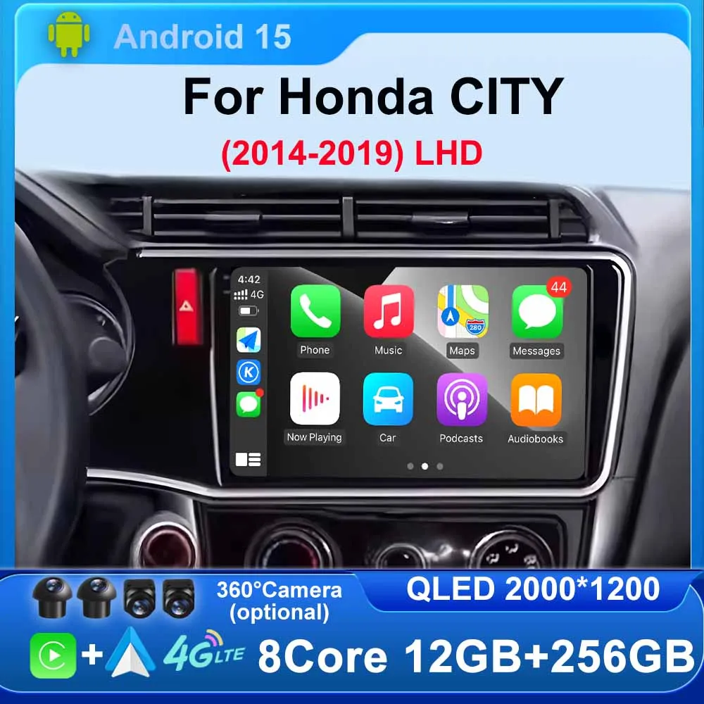 

Android 15 Auto for Honda CITY 2014- 2019 LHD Car Radio Player GPS Navigation Multimedia Stereo WIFI 4G LTE BT DSP