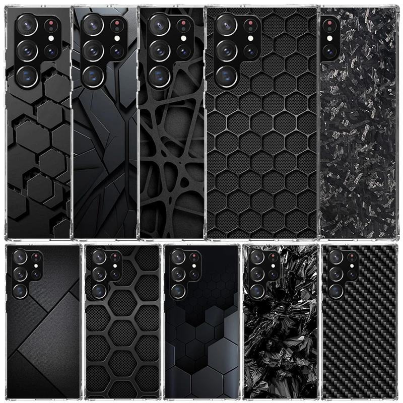 Forged Carbon Pattern Soft Cover for Samsung Galaxy S25 Edge S26 S24 S23 Ultra Phone Case S22 S21 Plus S20 FE Print Pattern Shel