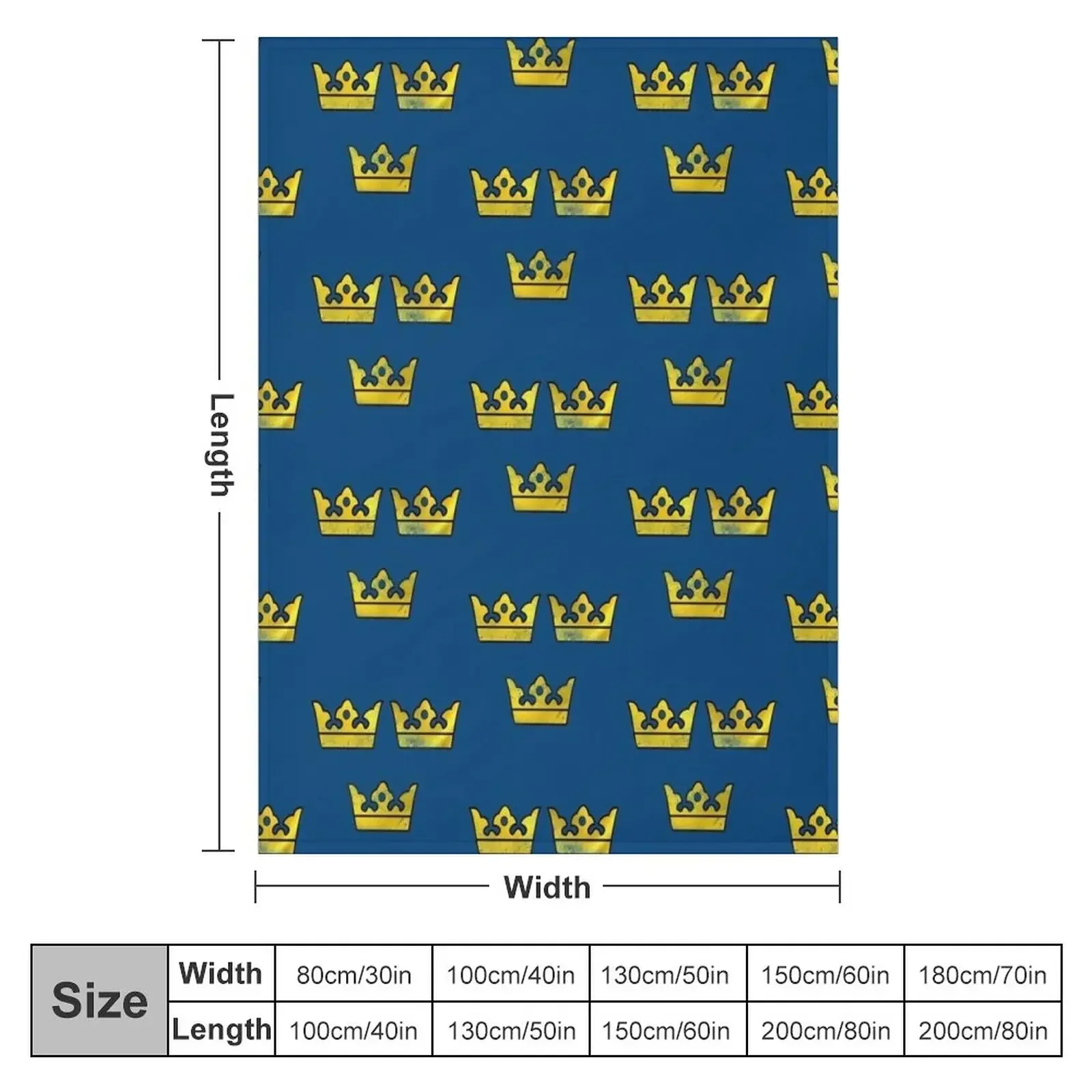 3 Three Crowns Tre Kronor of Sweden Swedish Coat of Arms Distressed Throw Blanket Soft Beds heavy to sleep Blankets