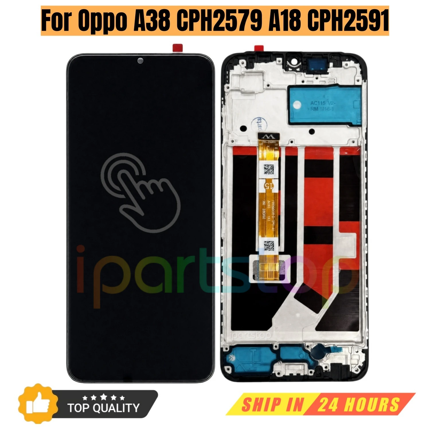 iParts Replacement New Display for OPPO A38 A18 4G CPH2579 CPH2591 LCD Touch Screen Digitizer with Frame Assembly OEM Tested