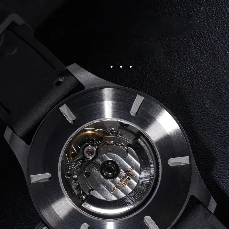 Mysterious Code Watch For Men Ceramic Pilot SW200 Movement Automatic Mechanical Sapphire Glass Rubber Strap Super Luminous