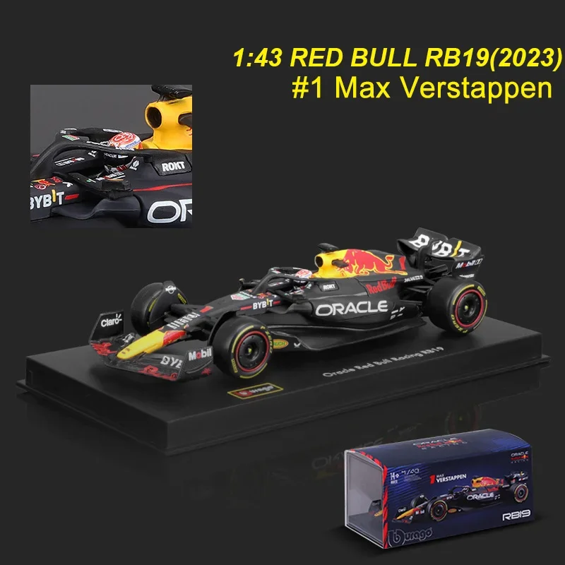 متوفر Bburgao F1 2023 1:43 Bburago ريد بول Rb19 سبيكة مصغرة دييكاست نموذج ماكس Verstappen اللعب نموذج سيارة هدية الكريسماس