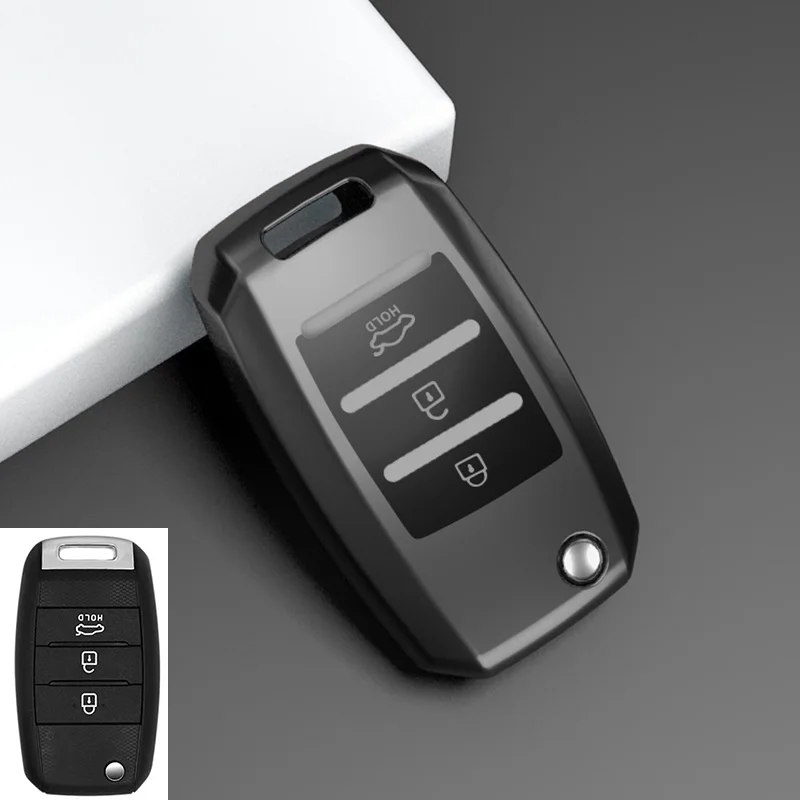 TPU Car Flip Key Case Cover Shell Fob For KIA RIO 3 K2 K3 K4 K5 Sportege Picanto Optima Soul Ceed Sorento Forte Stinger Cerato
