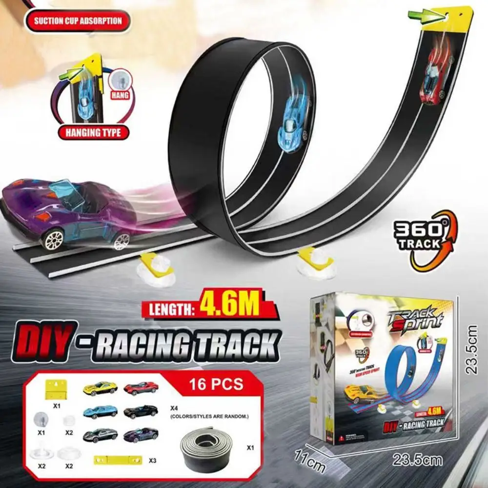 Montage Flexible Rennstrecke Spielzeug Biegsame Tragbare Rennstrecke Auto Spielzeug Blaue Farbe DIY Schwerkraft Angetrieben Rennstrecke Auto Spielzeug