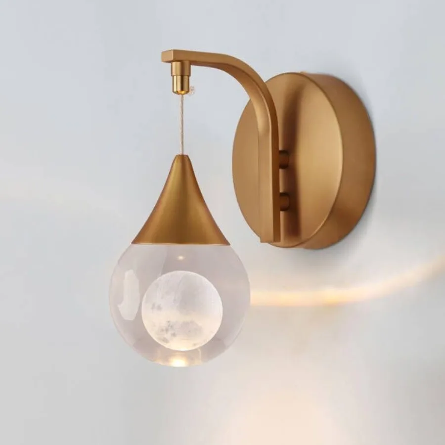 

Wall, Crystal Wall Sconces Indoor, Modern LED Bedside Wall Lamps, 5W Dimmable Globe Wall Lights for Living Room Bathroom Sconce