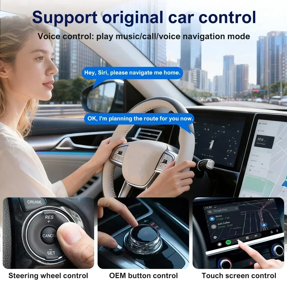 Vcarlinkplay 2026 Carplay AI Box Android 15 Kabelloser Android Auto Carplay Adapter für Netflix YouTube Smart Car Systeme Geschenke – Detail 9