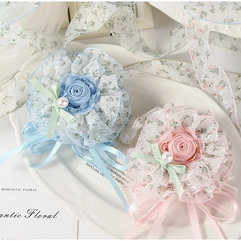 2.5CM/4CM 10/100 Yards Dainty Floral Fishnet Lace Trim for Cake, Bouquet, Gift Wrap and Handmade Hair Bows Decoration 2026 NEW