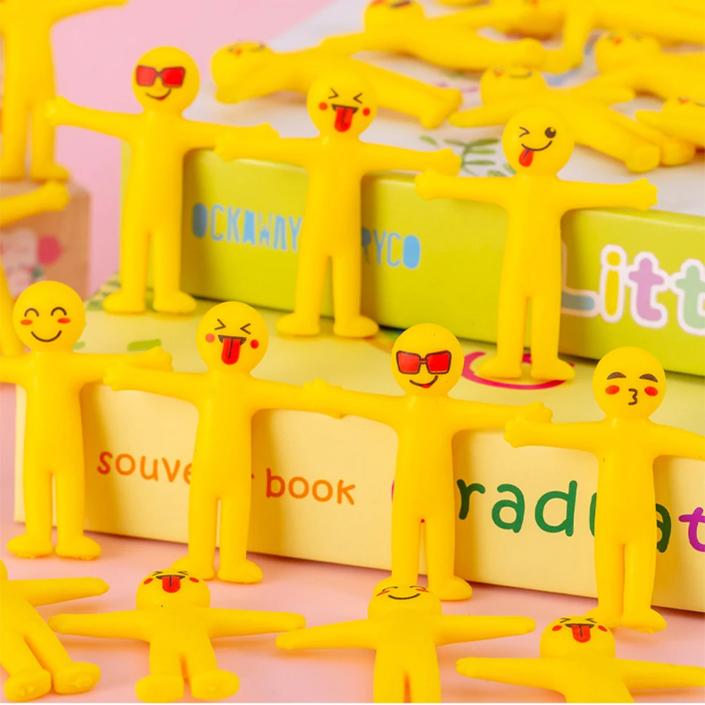 Mini figurine jaune extensible pour enfants, jouets d'instituts soulignés, cadeaux d'anniversaire, faveurs de fête de carnaval, Récompenses de fête GiLiaway, 15 pièces