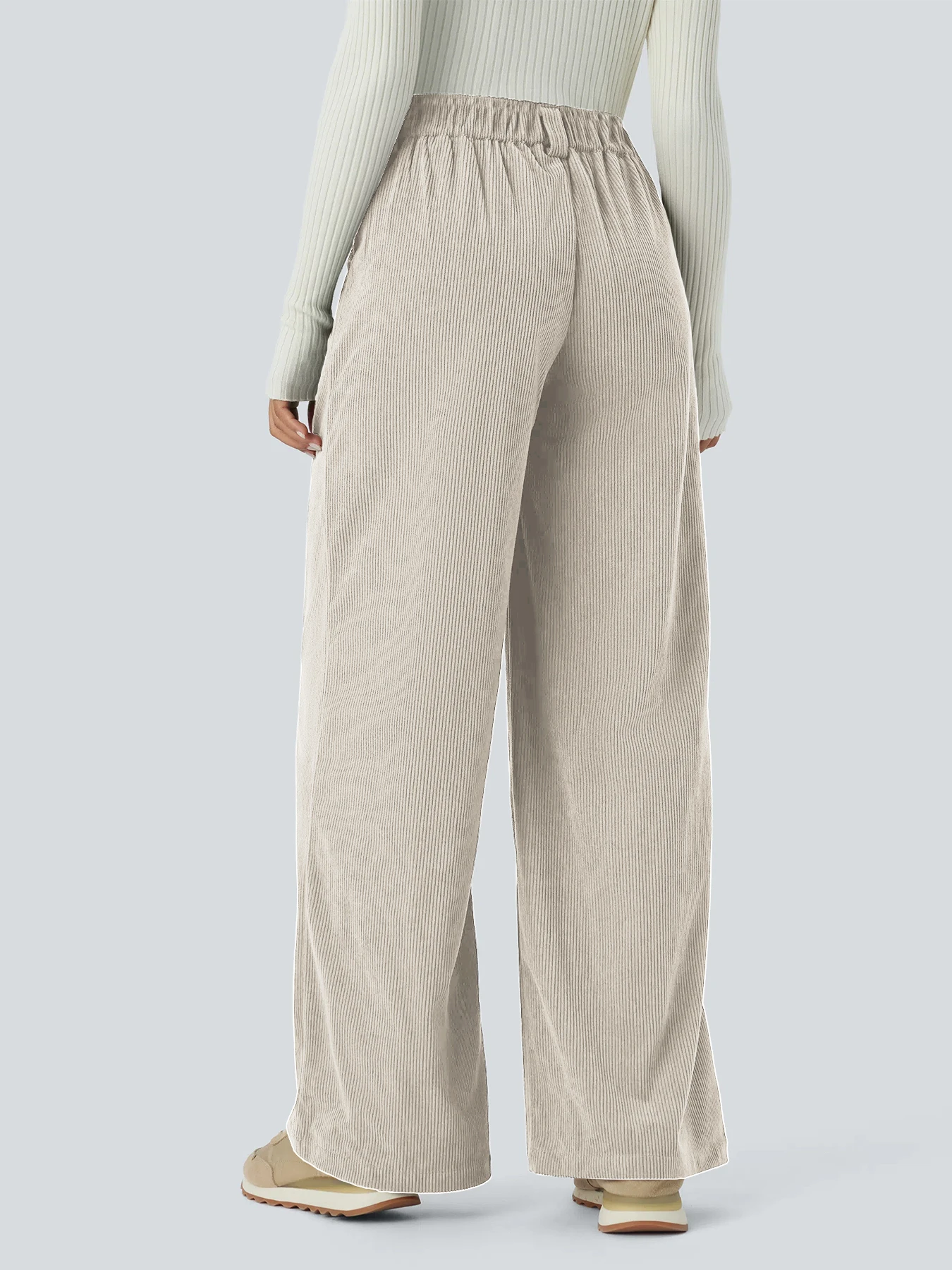 Solid color corduroy wide-leg pants new casual pants for women spring, autumn and winter loose drape straight wide-leg pants