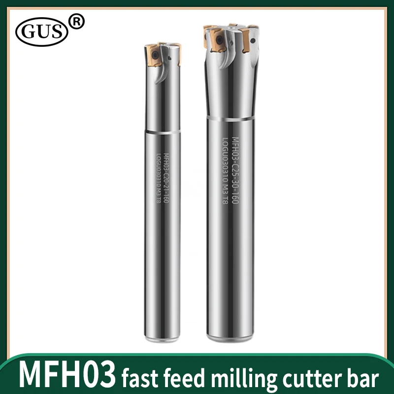 MFH MFH03R MFH03 Milling Cutter Bar C16 C20 C25 C32 CNC Tool Holder Lathe Machine Fast Feed Double-sided Insert XLOGU030310ER